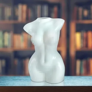 Handcrafted Tall Female Body Ceramic Vases Set for Home