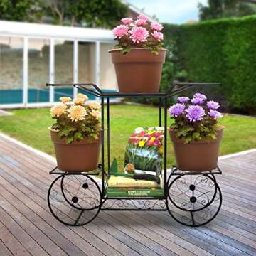 Sorbus® Garden Cart Stand & Flower Pot Plant Holder Display Rack, 6 Tiers, Parisian Style - Perfect...