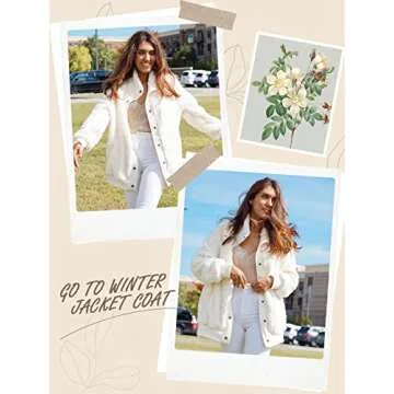 MEROKEETY Women's 2024 Winter Long Sleeve Button Sherpa Jacket Coat Casual Warm Fleece