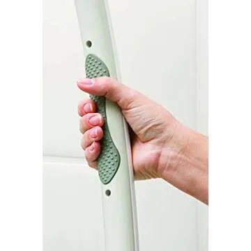 Safe-er-Grip Changing Lifestyles Suction Cup Grab Bars For Bathtubs & Showers; Safety Bathroom Assist Handle, White & Grey, 16 Inches