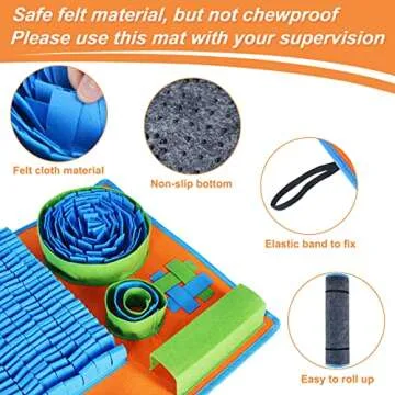 Vivifying Snuffle Mat for Dogs, Interactive Dog Puzzle Toy for Boredom and Mental Stimulation, Enrichment Feeding Game Sniff Mat Helps Slow Eating and Keep Busy