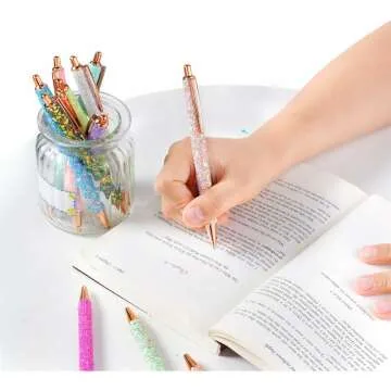 Glitter Ballpoint Pens Set – 11 Cute Metal Writing Pens