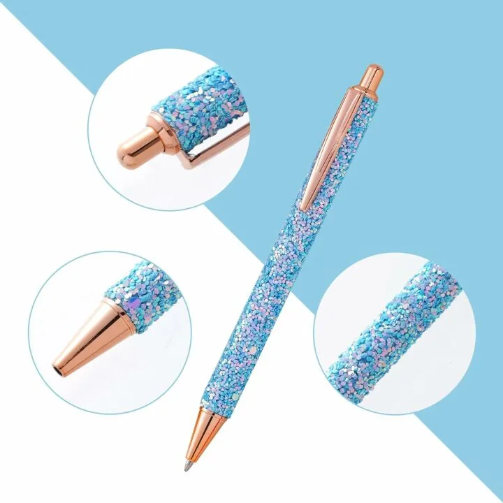 Glitter Ballpoint Pens Set – 11 Cute Metal Writing Pens