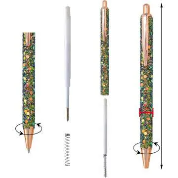 Glitter Ballpoint Pens Set – 11 Cute Metal Writing Pens