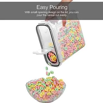 Tiawudi 2 Pk Airtight Cereal Containers Storage Set 135.2oz/4L Each,Food Storage Containers, Large Cereal Dispenser, Kitchen Pantry Organization Containers, with Labels and Measuring Spoons