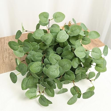 Beferr 6Pcs Faux Eucalyptus Stems for Home Decor