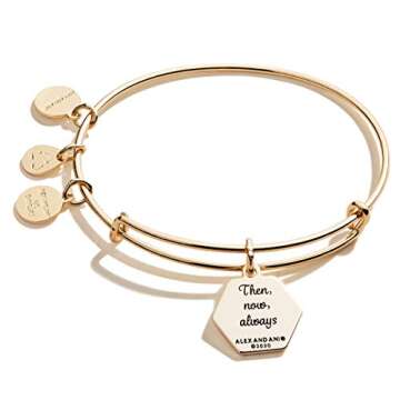 Alex and Ani I Love You Bracelet, Shiny Antique Gold