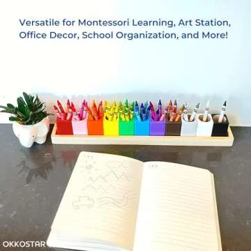 OKKOSTAR Montessori Crayon Organizer - 11 Bright Cups for Kids