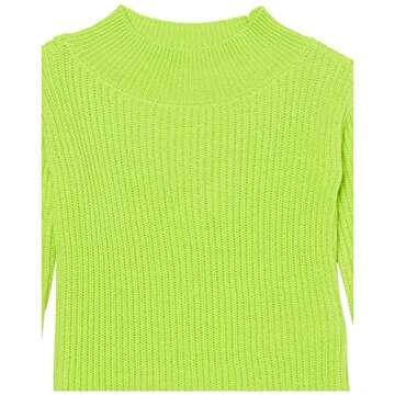 Amazon Essentials Girls' Modern Wide-Neck Pullover Sweater, Lime Green, Small