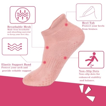 Loudashuaiqi Non-Slip Yoga and Pilates Socks for Women