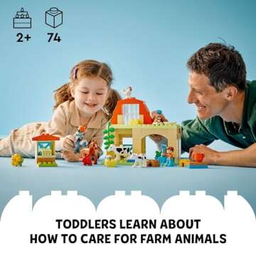 LEGO DUPLO Town Caring for Animals at The Farm Building Toys Playset - Learning, Educational Toys fo...