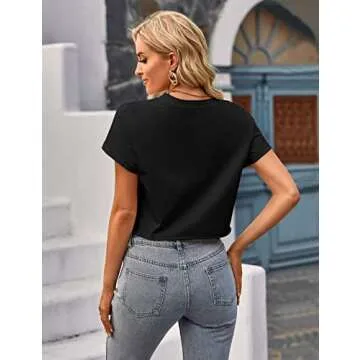 MEROKEETY Women’s Chic Cropped T-Shirt for Summer
