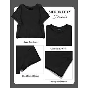 MEROKEETY Women’s Chic Cropped T-Shirt for Summer