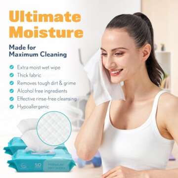 AllSett Health Body Wipes for Adults Bathing No Rinse - Extra Large 8" x 12" (200 count) Incontinence Disposable Washcloths, Aloe Vera, Vitamin E