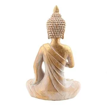 Buddha Statue for Meditation and Zen Decor 10 Inch Gold