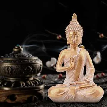 Buddha Statue for Meditation and Zen Decor 10 Inch Gold