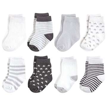 Touched by Nature Organic Cotton Casual Socks - Charcoal Stars for Babies 0-6 Months