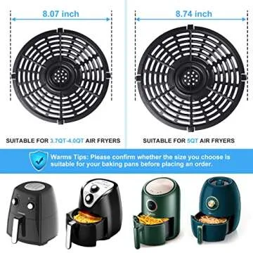 Air Fryer Grill Pan for Power XL 5QT Air fryer, 8.7'' 5QT Round Non-Stick Air Fryer Replacement Tray Rack Parts Accessories Crisper Plate Grill Plate for Ultrean Gourmia Air Fryer, Dishwasher Safe