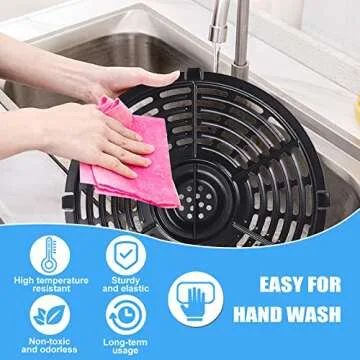 Air Fryer Grill Pan for Power XL 5QT Air fryer, 8.7'' 5QT Round Non-Stick Air Fryer Replacement Tray Rack Parts Accessories Crisper Plate Grill Plate for Ultrean Gourmia Air Fryer, Dishwasher Safe