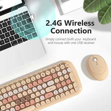 MOFII Wireless Keyboard and Mouse Combo - Retro Elegance