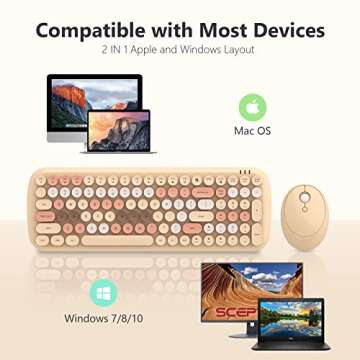 MOFII Wireless Keyboard and Mouse Combo - Retro Elegance