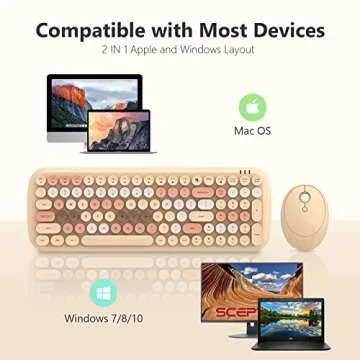MOFII Wireless Keyboard and Mouse Combo - Retro Elegance