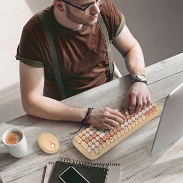 MOFII Wireless Keyboard and Mouse Combo - Retro Elegance