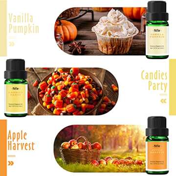 Autumn Fragrance Oils, MitFlor Premium Scented Oils, Essential Oils for Diffuser, Candle & Soap Maki...