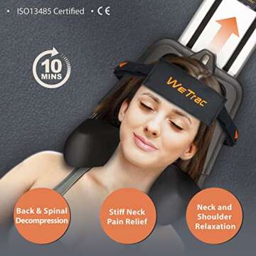 iSTIM WeTrac Cervical Neck Traction, Relaxer and Stretcher, Pain Relief for Spinal Decompression, Re...