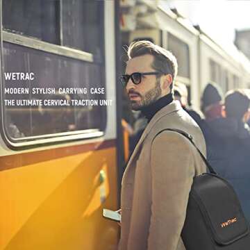 iSTIM WeTrac Cervical Neck Traction, Relaxer and Stretcher, Pain Relief for Spinal Decompression, Relieving Pinched Nerves, and Cervical Pain, Home Use, with Travel Bag