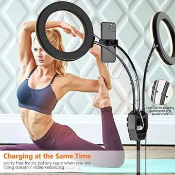 SEBIDER Dual 36W 6500K LED Ring Light with 73" Extendable Tripod Stand & Phone Holder, Portable Light Rings Used for YouTube Video/Selfie/Live Stream/Makeup/TikTok