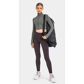 KTILG Women Lightweight Crop Workout Jacket for Fitness