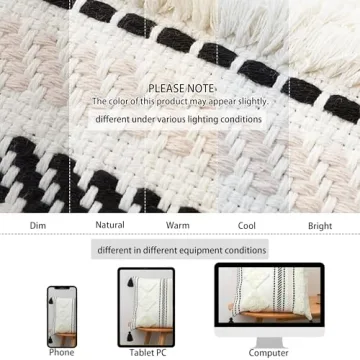 Blue Page Morocco Tufted Boho Pillow Cover - Decorative