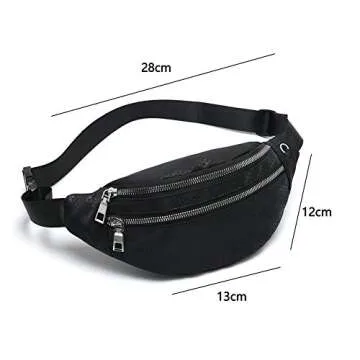 MOCE Waist Bag Fanny Pack for Men & Women Fashion Water Resistant Hip Bum Bag with Adjustable Belt f...