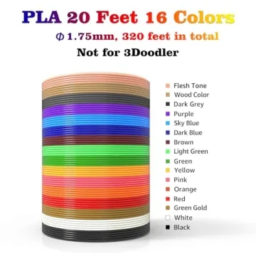 dikale 16-Color 3D Pen Filament Refills for Kids Fun