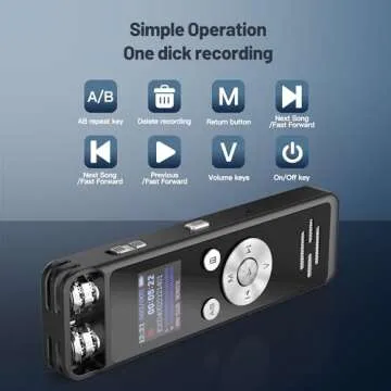 64GB Digital Voice Recorder with Playback,Portable Recording Device,Voice Activated Recorder,Noise Reduction Audio Recorder for Lectures Meetings - with Password, Variable Speed, MP3