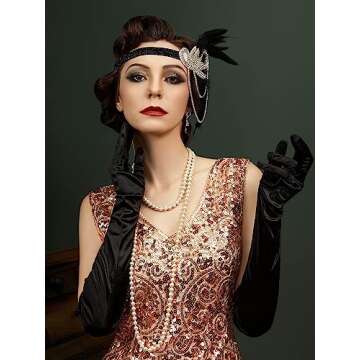 SWEETV 6Pcs 1920s Flapper Great Gatsby Accessories Set for Women, Roaring 20s Women's Costume Accessories Sets