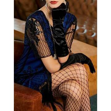 SWEETV 6Pcs 1920s Flapper Great Gatsby Accessories Set for Women, Roaring 20s Women's Costume Accessories Sets