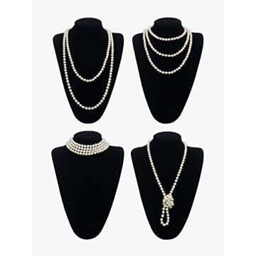 SWEETV 6Pcs 1920s Flapper Great Gatsby Accessories Set for Women, Roaring 20s Women's Costume Accessories Sets