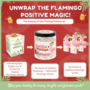 Positive Flamingo Jar with Affirmation Cards for Women