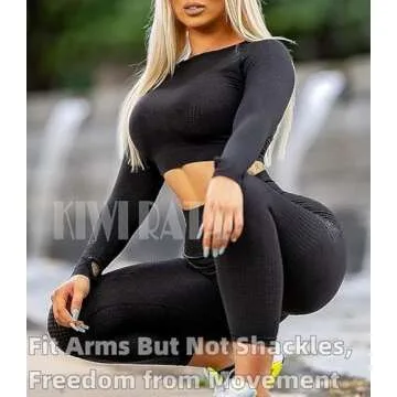 KIWI RATA Long Sleeve Crop Top for Women Gym Wear