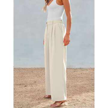 AUTOMET Women's High Waisted Wide Leg Dress Pants