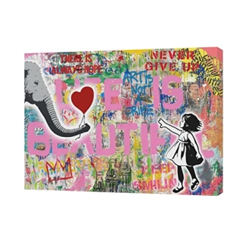 Banksy Girl Elephant Canvas Art for Home Decor