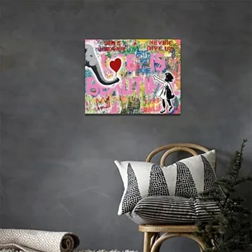 Banksy Girl Elephant Canvas Art for Home Decor