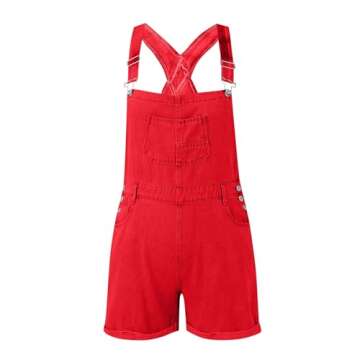 ROKIACDE Women's Loose Fit Jean Romper Overall Shorts
