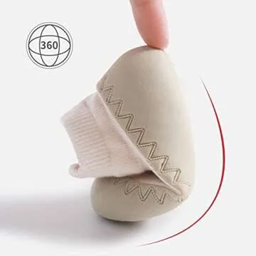 Exegawe Baby Sock Shoes Toddler Cartoon Soft Rubber Sole Non Slip Floor Slipper for Boys Girls First Walking (Khaki Raccoon, Tag21/6-12 M)
