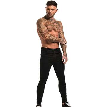 Trendy GINGTTO Ripped Repaired Skinny Stretch Jeans