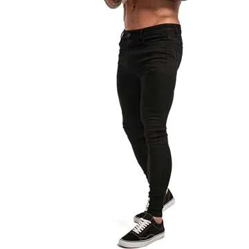 Trendy GINGTTO Ripped Repaired Skinny Stretch Jeans