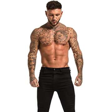 Trendy GINGTTO Ripped Repaired Skinny Stretch Jeans