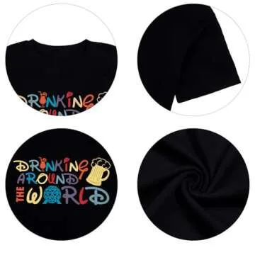 Around The World Shirt Women Magic Kingdom Tour Tshirt Funny Traveler Family Vacation Short Sleeve Top Black